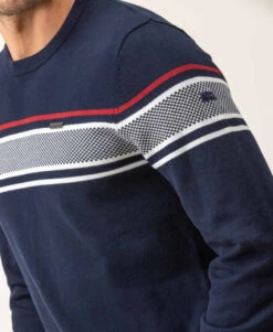 Pull Homme Kanen Bleu Marine - Col Rond et Jacquard Chic -Terredemarins prod 8122 pull indigo kanen 666x812 fc7ea0111e0b