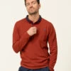 Polo Homme Manches Longues en Maille Piquée - Coloris Rouille -Terredemarins prod 8192 polo ml rouille fonce orai 666x812 fc7ea0111e0b