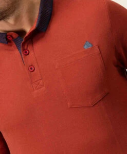 Polo Homme Manches Longues en Maille Piquée - Coloris Rouille 9 Polo Homme Manches Longues en Maille Piquée - Coloris Rouille -Terredemarins prod 8194 polo ml rouille fonce orai 666x812 fc7ea0111e0b