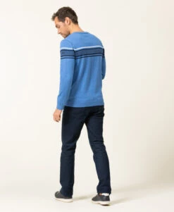 Pull Homme Bleu Vif à Col Rond - Tricot Élégant et Confortable -Terredemarins prod 8249 pull bleu moyen kanen 666x812 fc7ea0111e0b