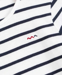 Marinière Fille Éco-conçue à Manches Longues - Style Marin Classique 7 Marinière Fille Éco-conçue à Manches Longues - Style Marin Classique -Terredemarins prod 8270 mariniere ml fond blanc raye indigo ecofil 666x812 fc7ea0111e0b