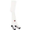 Collant en Tricot Blanc Cassé pour Fille avec Motif Cœur