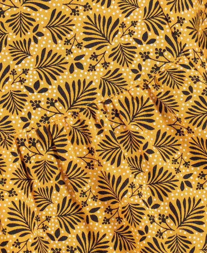 Robe Jaune Fille Manches Longues en Flanelle - Style Ocre Éclatant 6 Robe Jaune Fille Manches Longues en Flanelle - Style Ocre Éclatant – Image 4