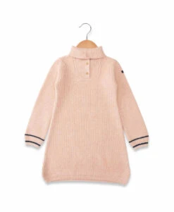 Robe en Tricot Rose pour Fille avec Col Camionneur Rajaca