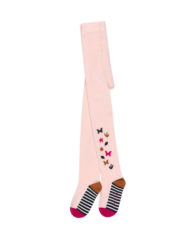 Collants Rose Pâle en Tricot avec Motifs Papillons pour Bébé Fille 3 Collants Rose Pâle en Tricot avec Motifs Papillons pour Bébé Fille