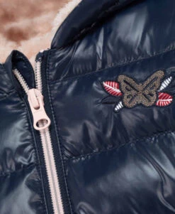 Doudoune Matelassée Fille à Capuche Sherpa - Parka Chaude et Déperlante -Terredemarins prod 8343 doudoune indigo kigina 666x812 fc7ea0111e0b