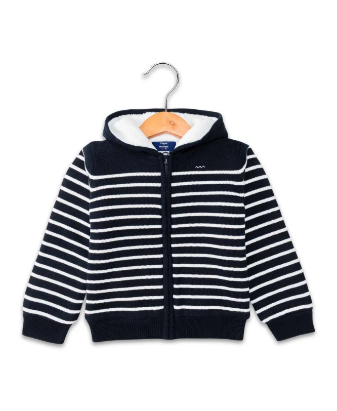 Veste Tricot Rayée Marine pour Garçon avec Doublure Polaire 3 Veste Tricot Rayée Marine pour Garçon avec Doublure Polaire