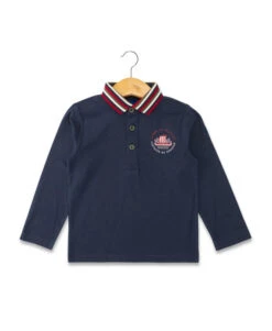 Polo Manches Longues Bleu Marine pour Garçon - Style Chic et Confortable