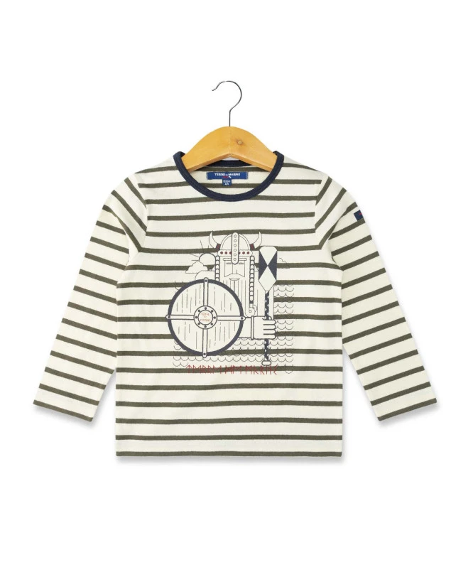 T-shirt Rayé Viking Garçon à Manches Longues - Style Marin 3 T-shirt Rayé Viking Garçon à Manches Longues - Style Marin
