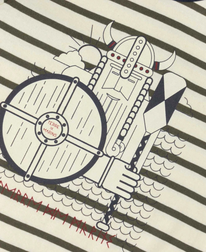 T-shirt Rayé Viking Garçon à Manches Longues - Style Marin 5 T-shirt Rayé Viking Garçon à Manches Longues - Style Marin – Image 3