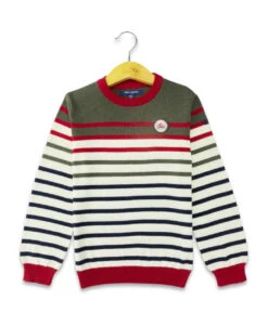 Pull Rayé Multicolore pour Garçon - Style Marin et Confort