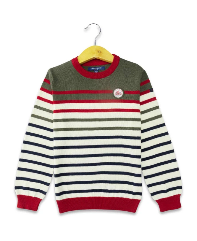 Pull Rayé Multicolore pour Garçon - Style Marin et Confort 3 Pull Rayé Multicolore pour Garçon - Style Marin et Confort
