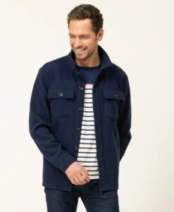 Veste Veritage en Maille Feutrée Marine pour Homme