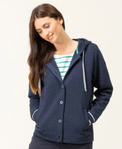 Gausse - Veste à Capuche Bleu Marine pour Femme Style Sportswear