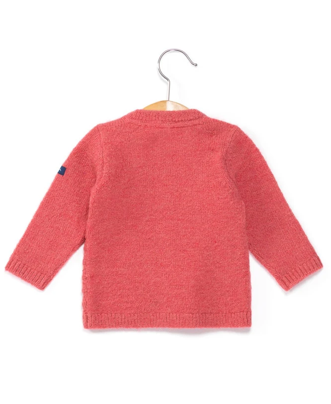 Gilet Tricot Bébé Fille Rose Foncé avec Boutons Effet Bois 3 Gilet Tricot Bébé Fille Rose Foncé avec Boutons Effet Bois – Image 2