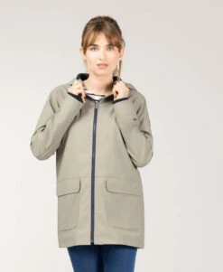 Terre de Marins Ciré Femme Kaki Clair à Capuche