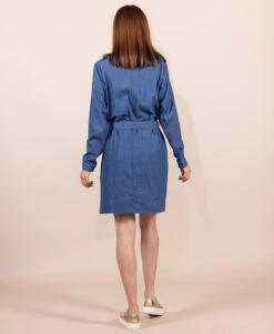 Robe en Jean Femme Manches Longues - Denim Fluide et Ceinturé -Terredemarins prod 8775 robe ml denim royel 666x812 fc7ea0111e0b