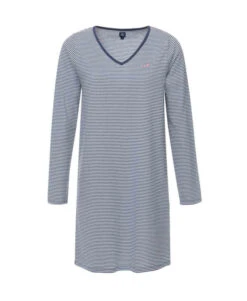 Chemise de Nuit Rayée Femme à Manches Longues - Confort et Douceur