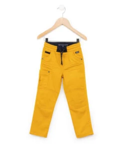 Jean Jaune Moutarde pour Garçon - Pantalon Denim Souple avec Taille Élastiquée