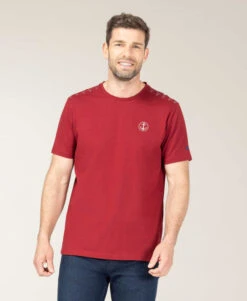 T-shirt Col Rond Homme Rouge Grenat - Finition Premium et Style Moderne