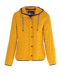 Veste Matelassée Jaune pour Femme avec Capuche et Intérieur Polaire