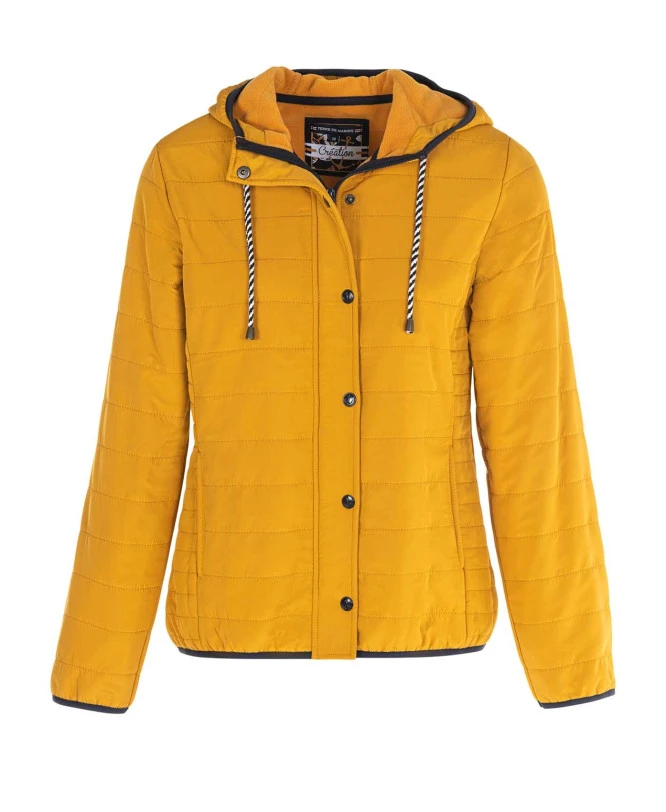 Veste Matelassée Jaune pour Femme avec Capuche et Intérieur Polaire 3 Veste Matelassée Jaune pour Femme avec Capuche et Intérieur Polaire