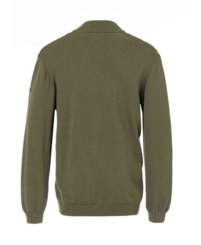 Gilet Zippé en Tricot Reliefé Kaki pour Homme - Style et Chaleur 4 Gilet Zippé en Tricot Reliefé Kaki pour Homme - Style et Chaleur – Image 2