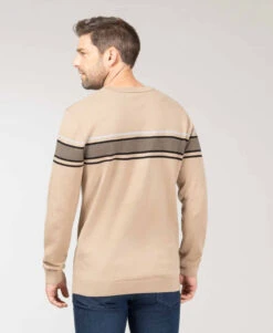 Pull Beige Homme Col Rond et Détails Jacquard Chic -Terredemarins prod 9075 pull sable kanen 666x812 fc7ea0111e0b