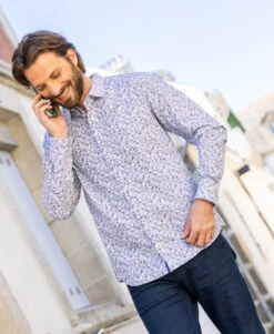 Chemise Blanche Homme à Imprimé Gris - Coupe Ajustée Élégante 13 Chemise Blanche Homme à Imprimé Gris - Coupe Ajustée Élégante -Terredemarins prod 9115 chemise chemisier ml imprime gris caflo 666x812 fc7ea0111e0b