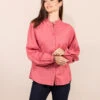 Chemisier Rose à Col Montant et Volants pour Femme -Terredemarins prod 9131 chemise chemisier ml bois de rose carvie 666x812 fc7ea0111e0b