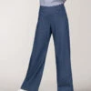 Jean à Ponts Femme Évasé - Coupe Taille Haute Chic -Terredemarins prod 9150 pantalon denim bleu pagana 666x812 fc7ea0111e0b