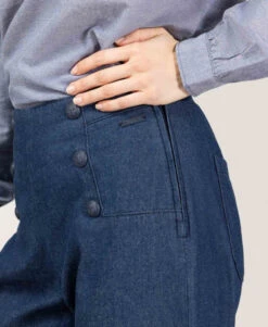 Jean à Ponts Femme Évasé - Coupe Taille Haute Chic 7 Jean à Ponts Femme Évasé - Coupe Taille Haute Chic -Terredemarins prod 9154 pantalon denim bleu pagana 666x812 fc7ea0111e0b