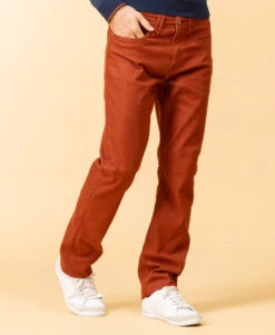 ELINO Pantalon Homme en Denim Rouille Foncé