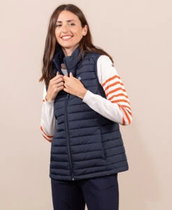 Doudoune Sans Manches Femme Bleu Marine - Veste Matelassée Gistel