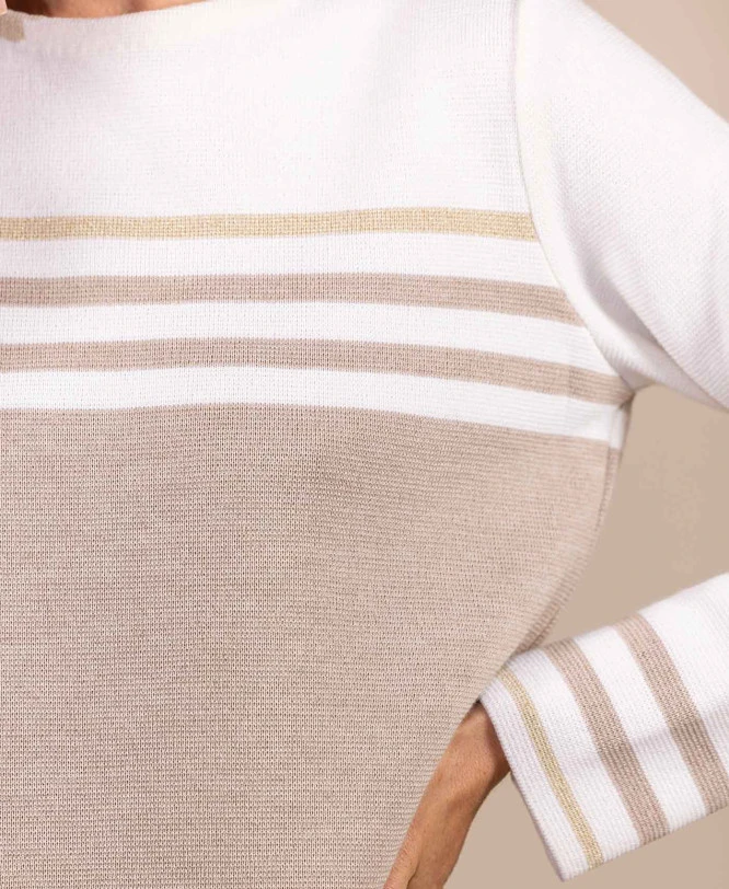 Terre de Marins Kolette - Pull Beige en Laine Mérinos Fabriqué en France 5 Terre de Marins Kolette - Pull Beige en Laine Mérinos Fabriqué en France – Image 3