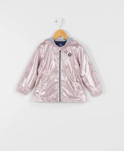 Coupe-vent Rose Irisé à Capuche pour Fille - Style Justis