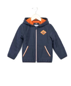 Veste à Capuche DUNORD Bleu Marine avec Détails Rayés - Garçon