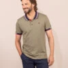 Polo Manches Courtes Kaki avec Col Rayé - Style Casual Chic 2 Polo Manches Courtes Kaki avec Col Rayé - Style Casual Chic -Terredemarins prod 9347 polo mc kaki clair orel 666x812 fc7ea0111e0b