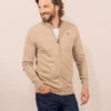 GUILEM Cardigan Beige - Gilet Homme Zippé Sophistiqué 1 GUILEM Cardigan Beige - Gilet Homme Zippé Sophistiqué -Terredemarins prod 9364 cardigan tricot sable fonce guilem 666x812 fc7ea0111e0b