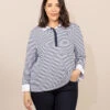 Polo Rayé Manches Longues Femme - Style Chic et Moderne 2 Polo Rayé Manches Longues Femme - Style Chic et Moderne -Terredemarins prod 9375 polo m3 4 fond blanc raye indigo anita2 666x812 fc7ea0111e0b