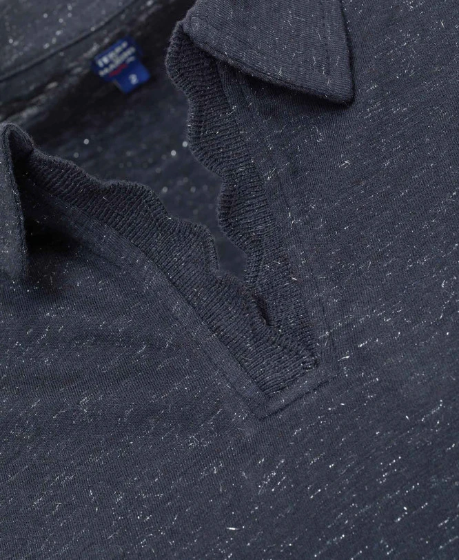 Polo Lapsi Femme Manches Longues Marine avec Détails Lurex 5 Polo Lapsi Femme Manches Longues Marine avec Détails Lurex – Image 3