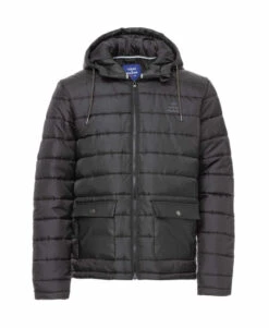 Doudoune à Capuche Matelassée pour Homme - Noir Intense