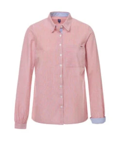 Chemise Femme Rayée Rouge à Manches Longues - Style Marinière Chic