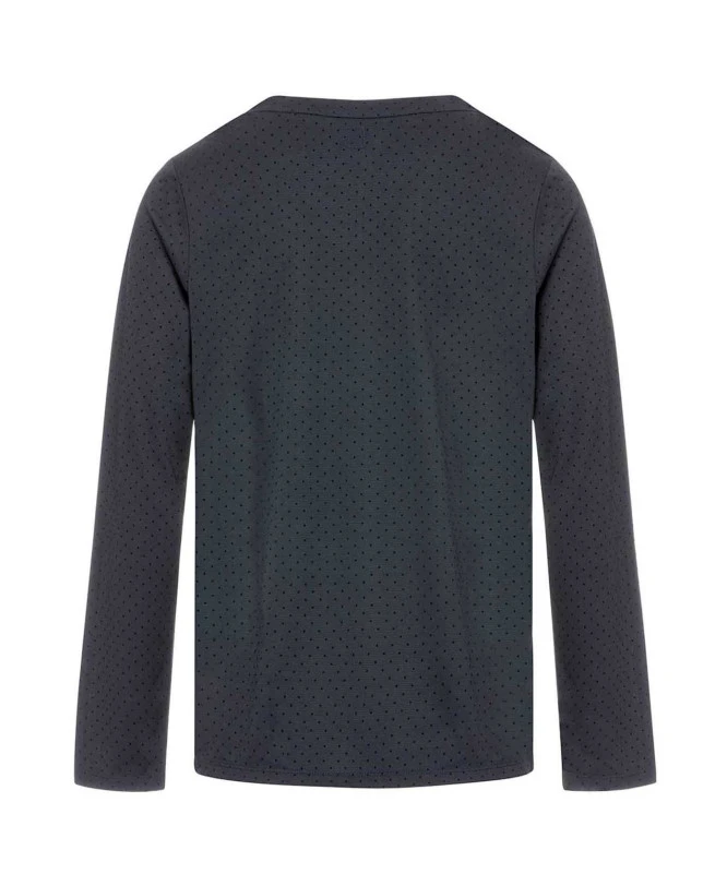 Blouse Élégante à Manches Longues et Effet Plumetis Bleu Marine 4 Blouse Élégante à Manches Longues et Effet Plumetis Bleu Marine – Image 2