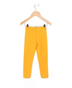Legging Long en Coton Jaune Cumin pour Fille - Confortable et Stretch