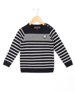 Pull Marin Garçon Rayé en Coton Doux - Style Authentique 6 Pull Marin Garçon Rayé en Coton Doux - Style Authentique -Terredemarins prod 9615 pull fond marine raye blanc opt ablo 666x812 fc7ea0111e0b