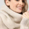 Beige Alpaca & Wool Snood - Premium Made in France Neck Warmer