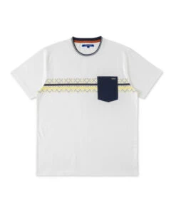 TASORI Men's Short Sleeve T-Shirt - Optic White with Contrast Pocket