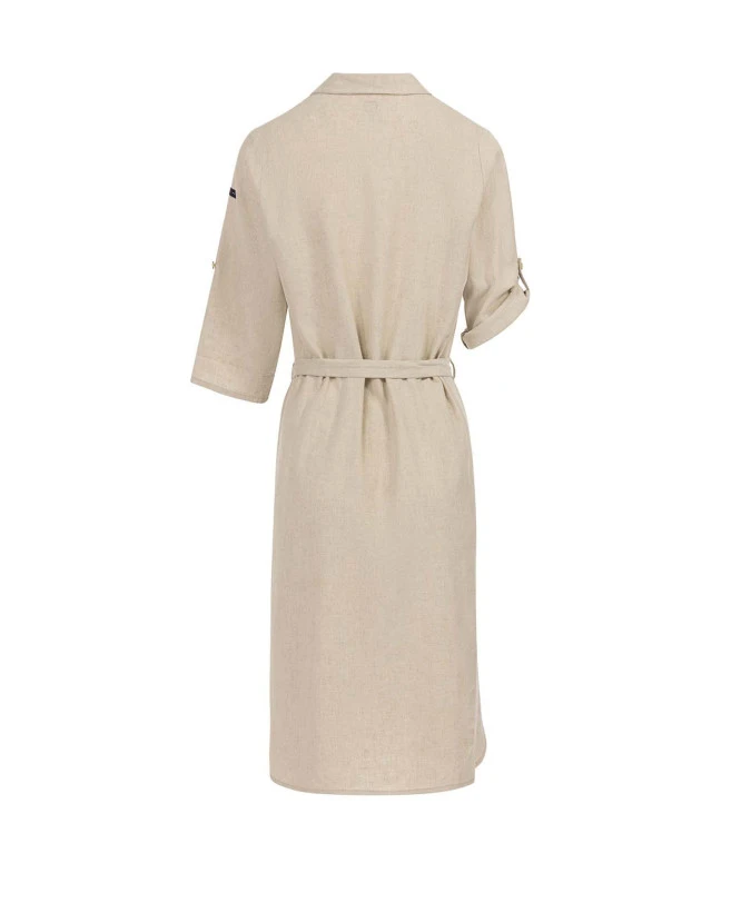 Robe Chemisier en Lin et Viscose Grège - Élégance et Confort d'Été 6 Robe Chemisier en Lin et Viscose Grège - Élégance et Confort d'Été – Image 4
