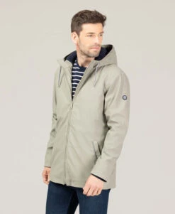 Ciré Homme Kaki Déperlant - Imperméable à Capuche Effet Gomme